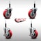 Service Caster 4'' SS Red Poly Wheel Swivel 3/4'' Expanding Stem Caster Set 2 Brakes, 4PK SCC-SSEX20S414-PPUB-RED-2-TLB-2-34 - alternate 3